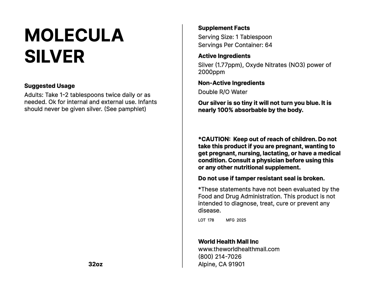 Molecula Silver (32oz)