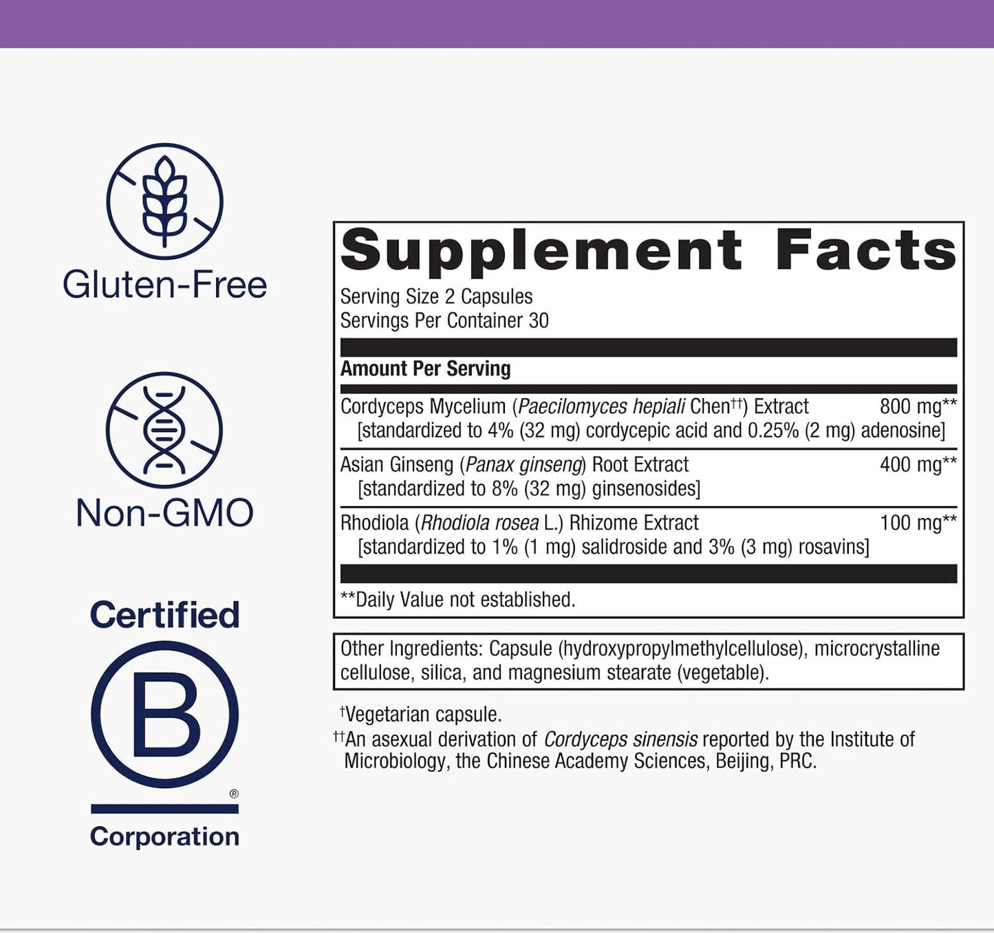 Metagenics Adreset - Adaptogen Supplement - Fatigue Relief* - with Asian Ginseng & Cordyceps - Non-GMO & Gluten-Free - 60 Capsules
