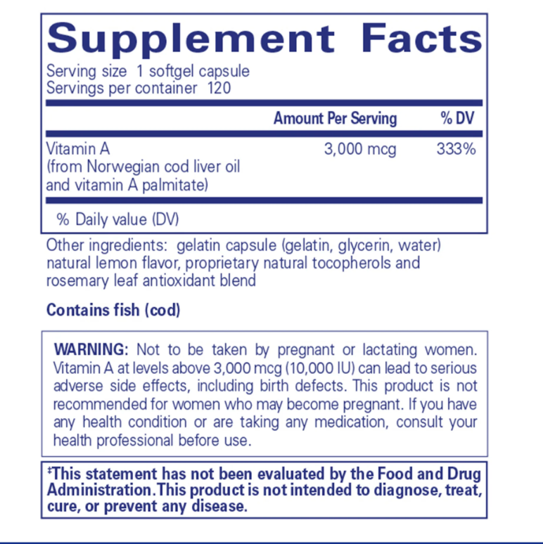 Vitamin A 10,000 IU (120 softgels)